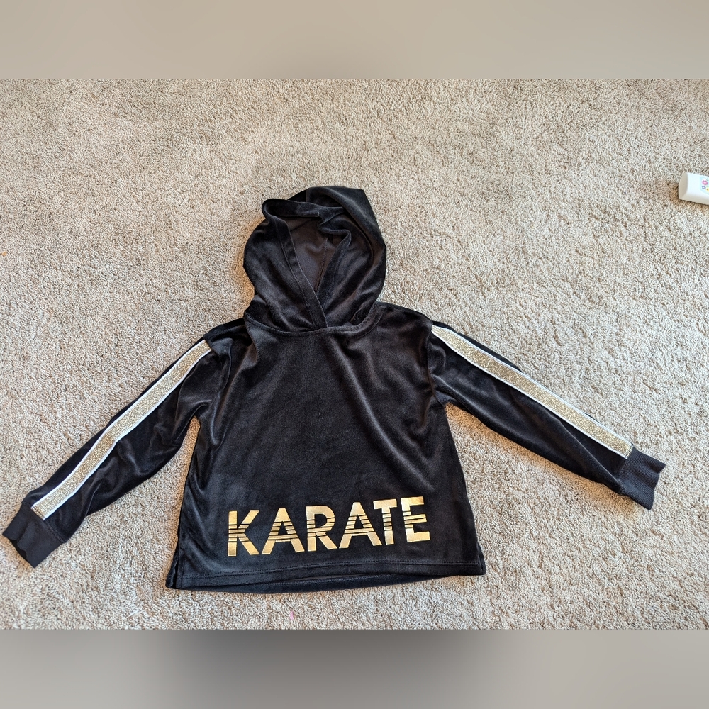 Girls Justice Active Velour Pullover Hoodie Karate Size 6